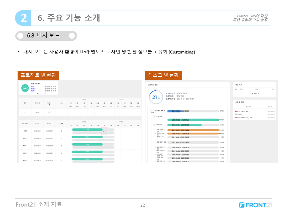Front21 프로젝트 대시보드